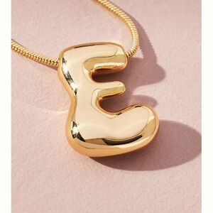 Anthropologie Bubble Letter Necklace ‘E’